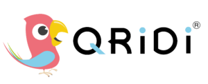 Qridin logo, jossa papukaijan kuva.